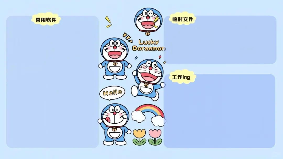 电脑壁纸｜哆啦A梦电脑分区壁纸之打工者