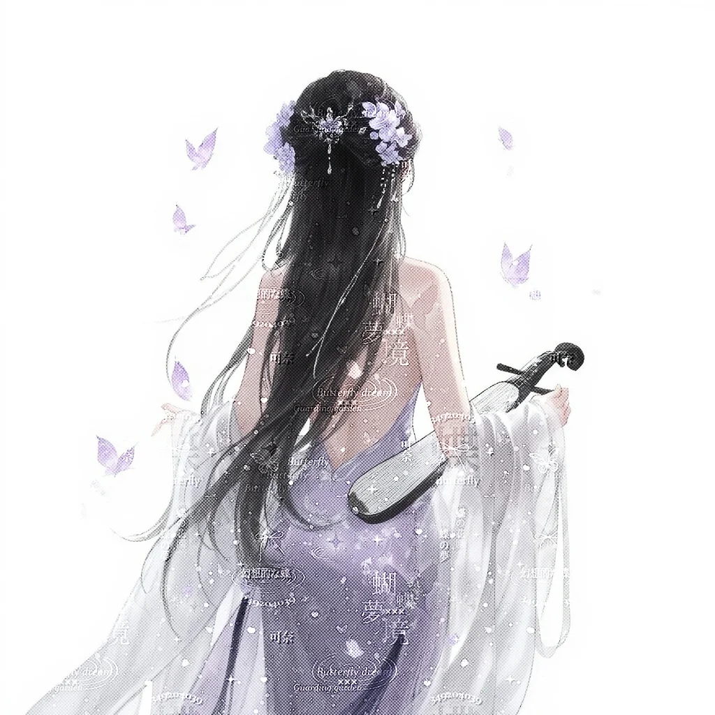 紫蝴蝶古风背影女头