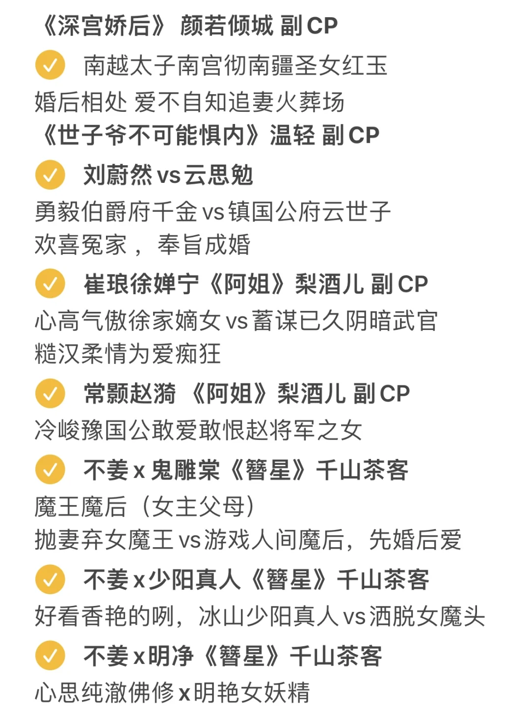 超惊艳古言副cp，第六弹‼️