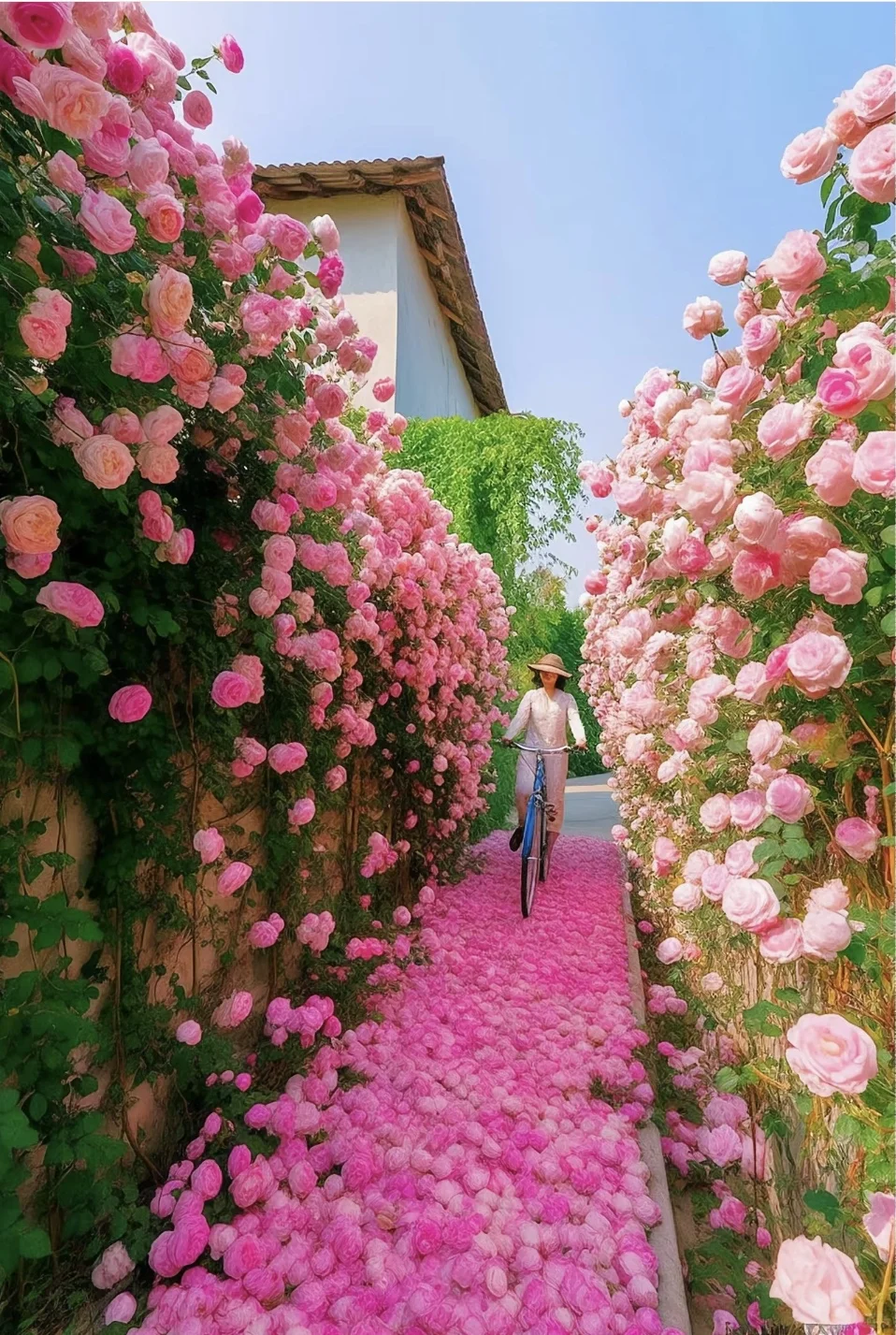 把画面写具体：月季花开得多热闹呀