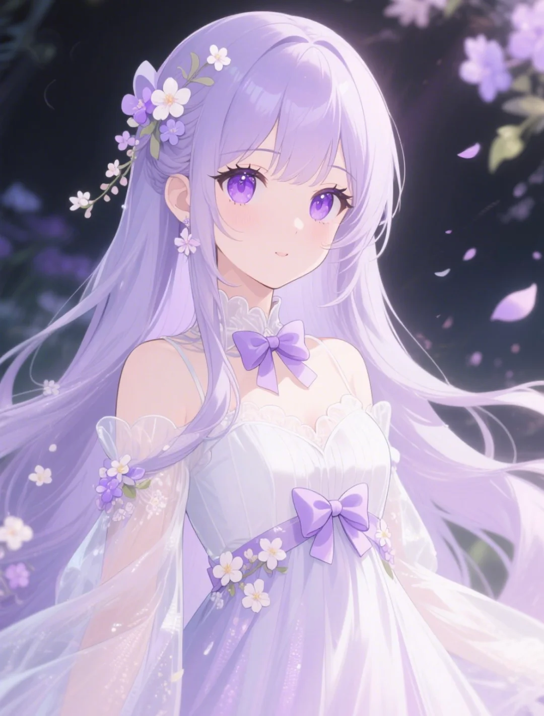 浅紫色系动漫少女唯美壁纸头像