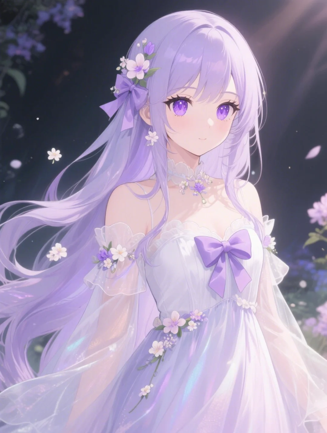 浅紫色系动漫少女唯美壁纸头像