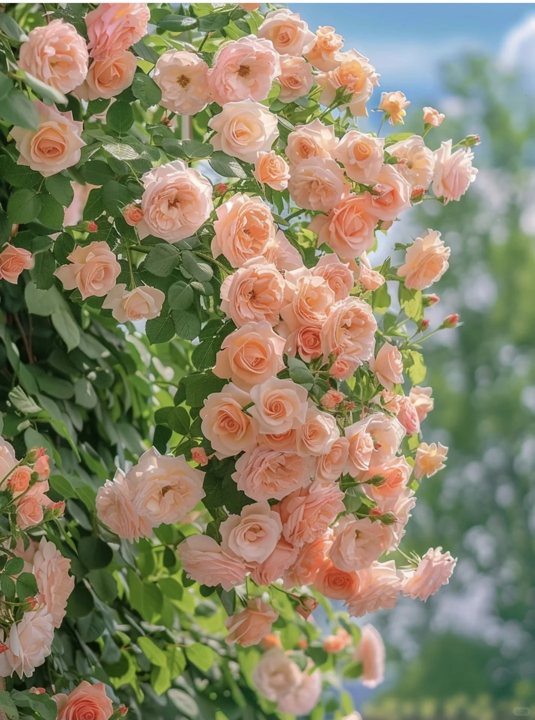 把画面写具体：月季花开得多热闹呀