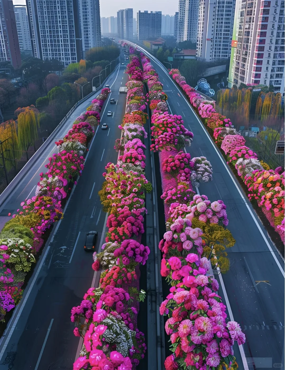 把画面写具体：月季花开得多热闹呀
