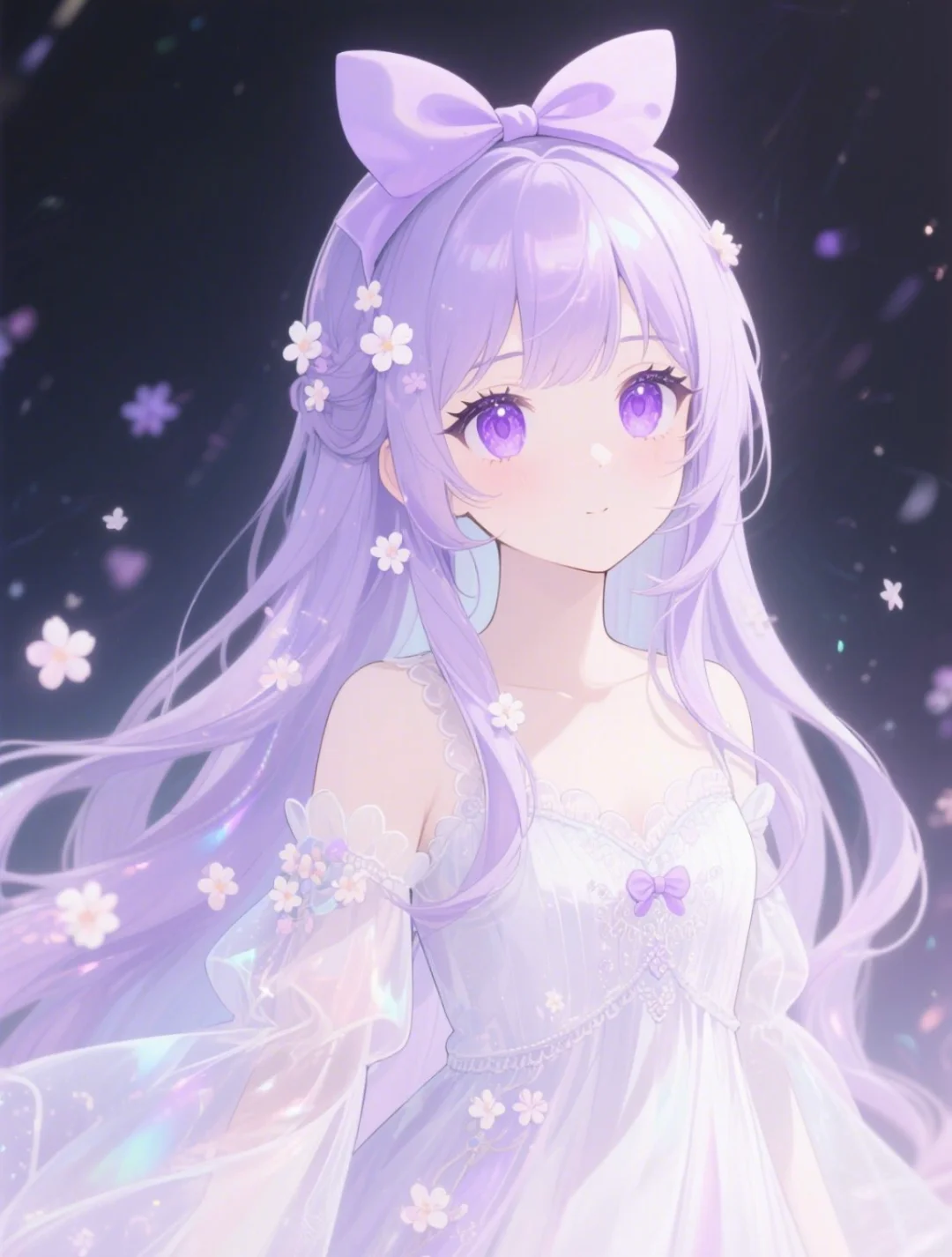浅紫色系动漫少女唯美壁纸头像
