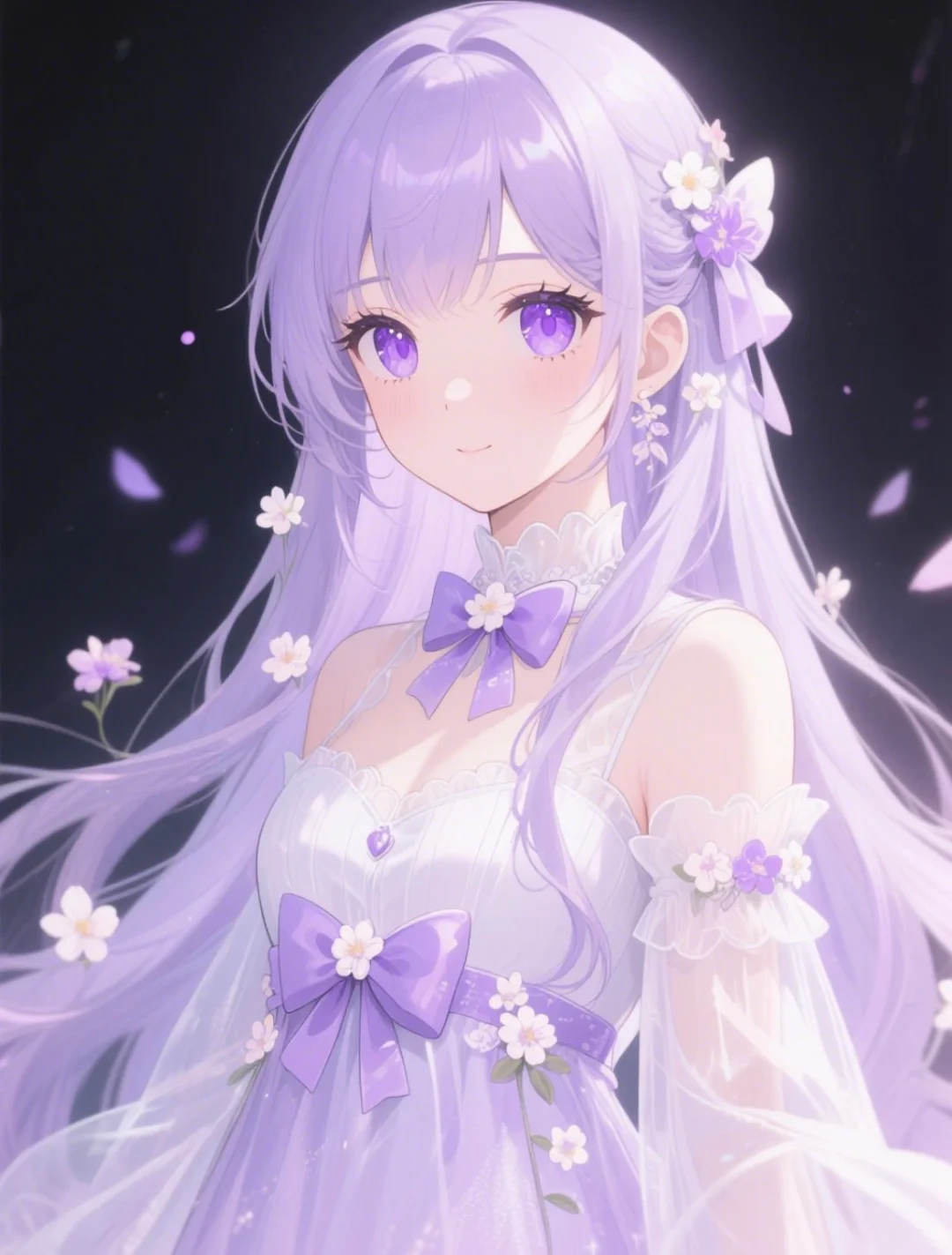 浅紫色系动漫少女唯美壁纸头像