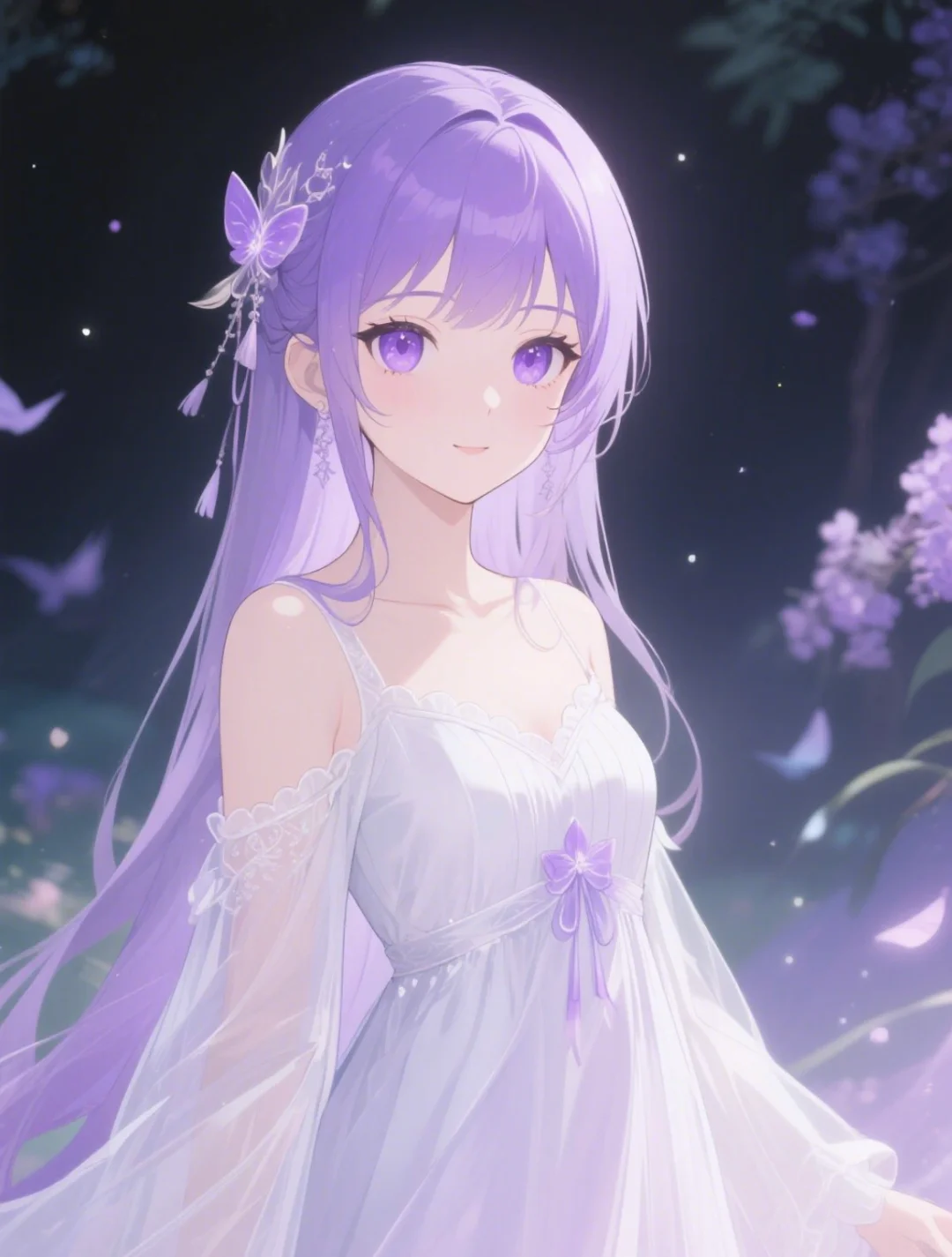 浅紫色系动漫少女唯美壁纸头像
