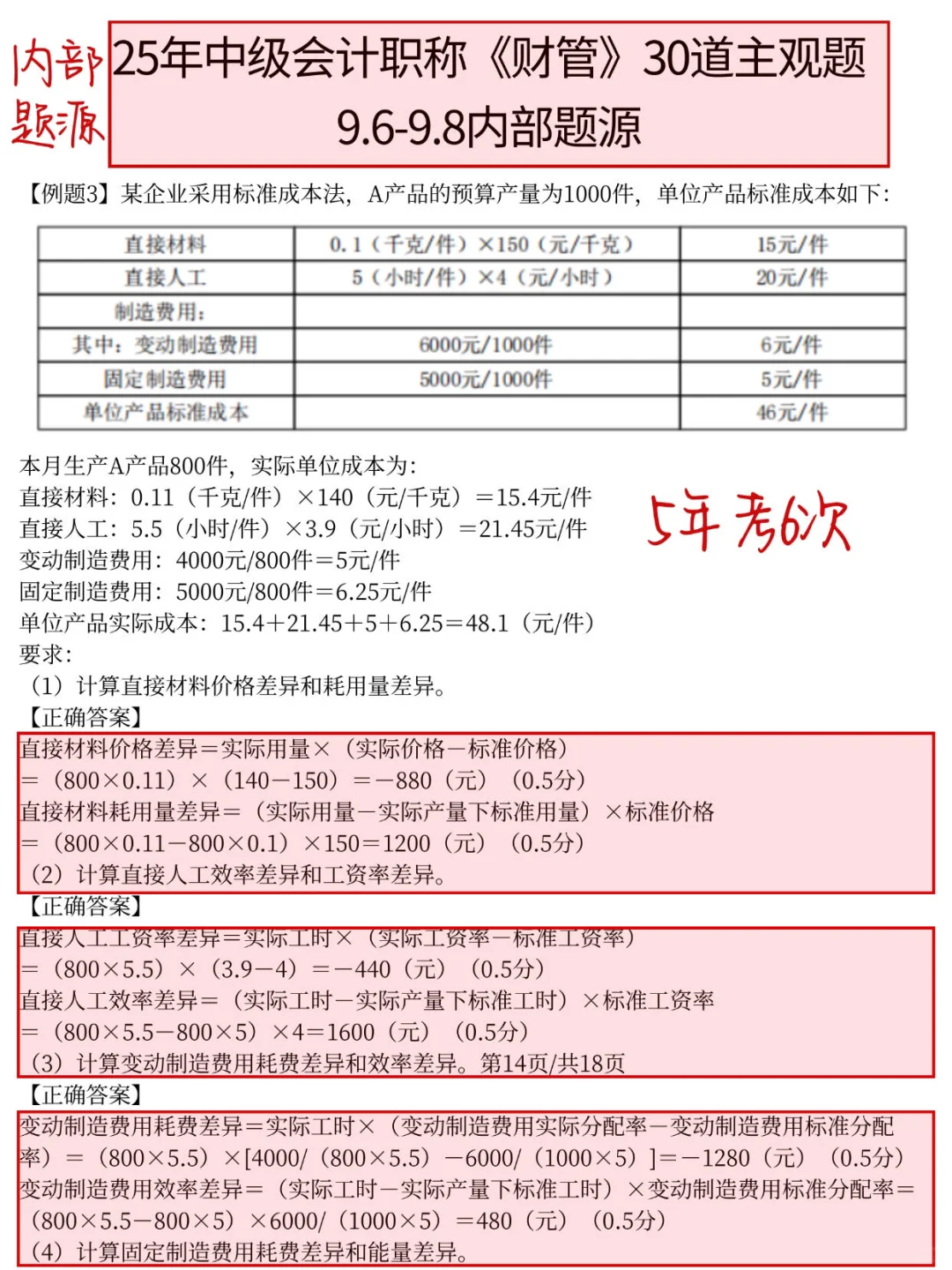 中级会计不会计算，就看这30道，实务背完80+