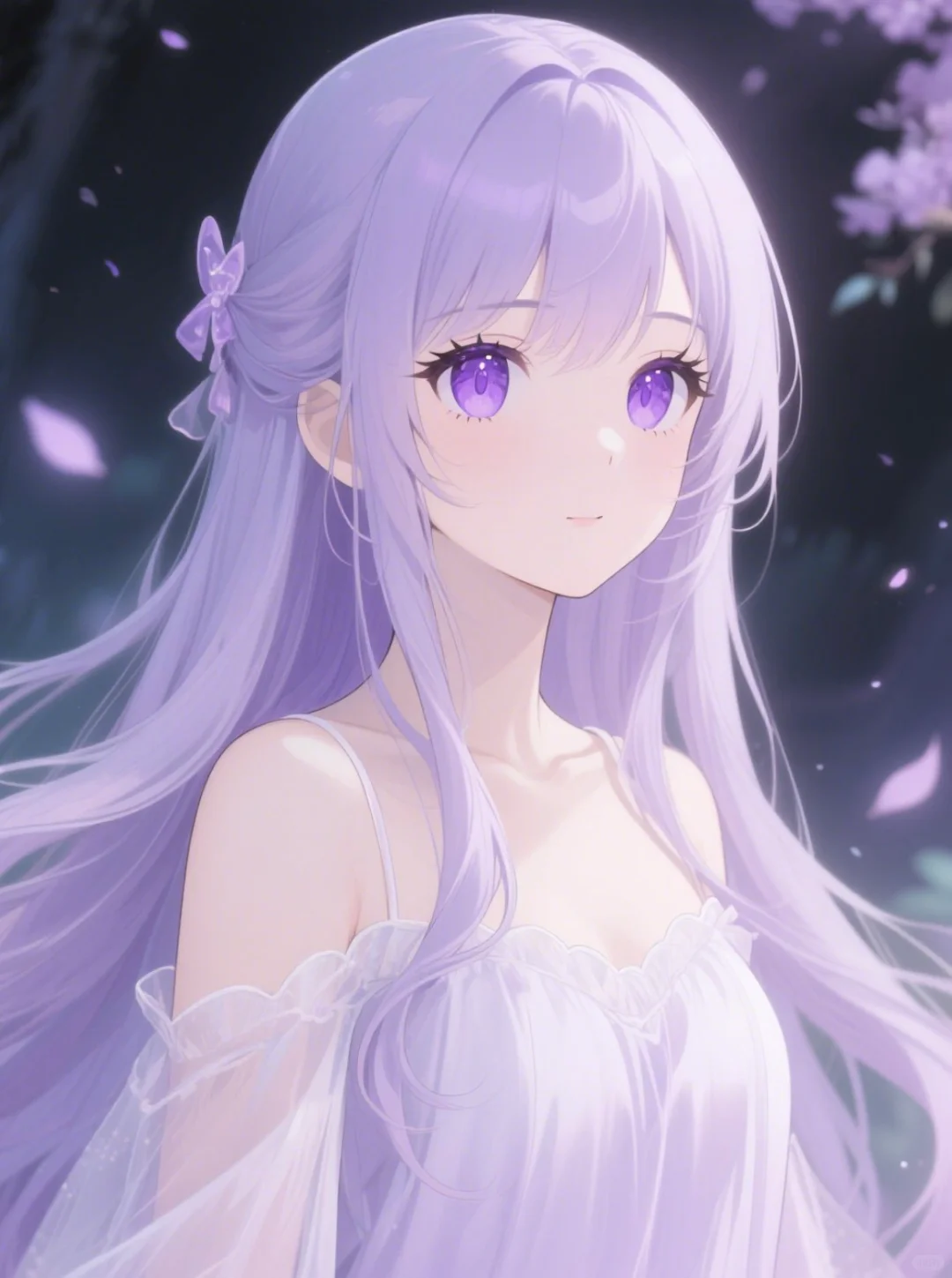 浅紫色系动漫少女唯美壁纸头像