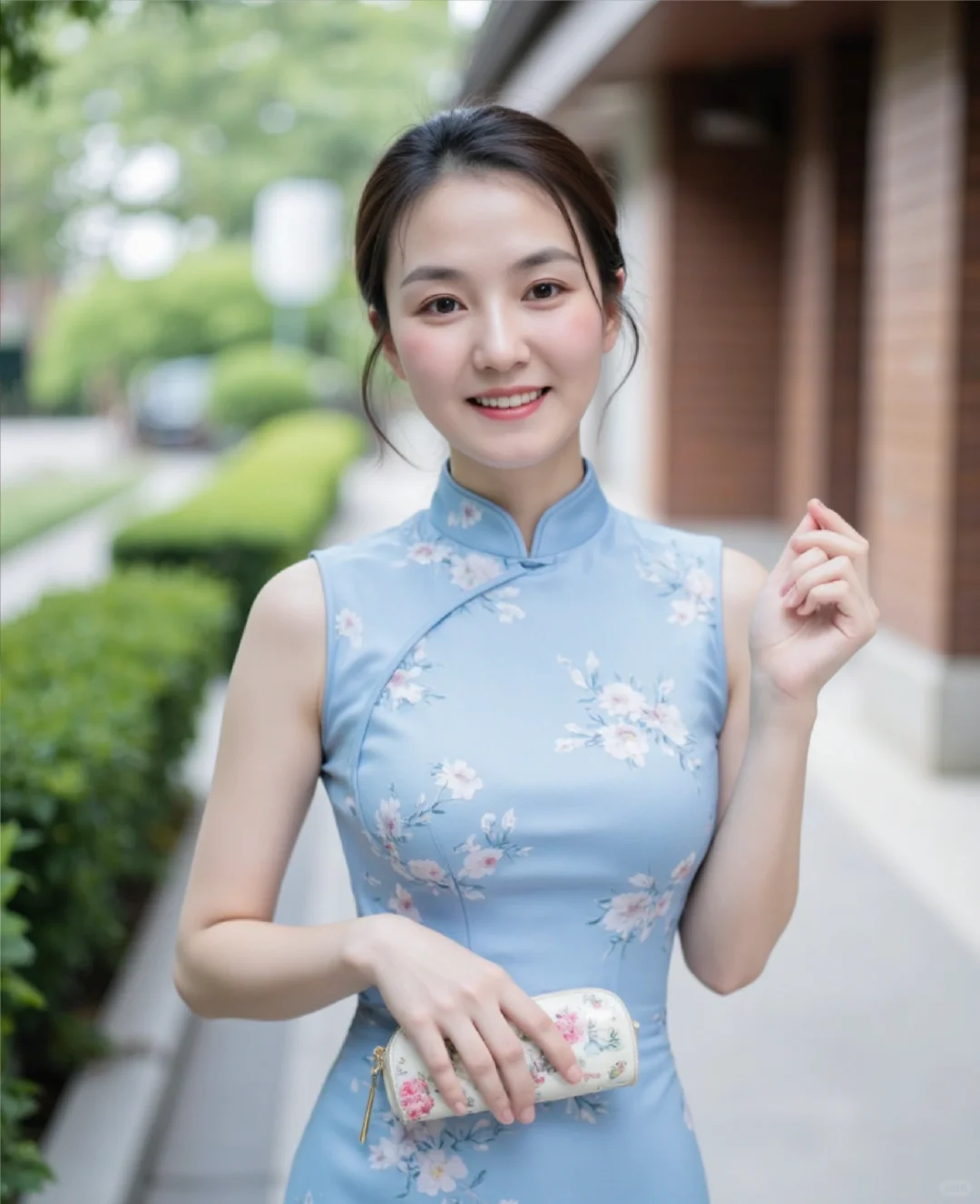 谈不上漂亮，但很有淑女范