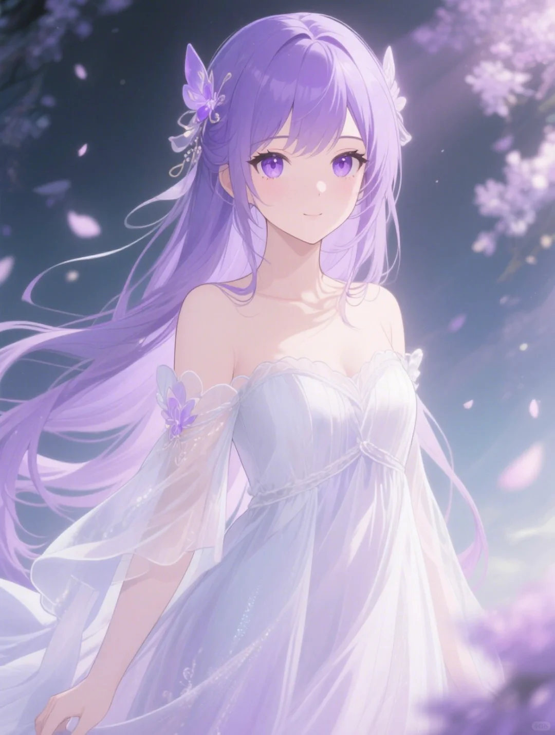 浅紫色系动漫少女唯美壁纸头像