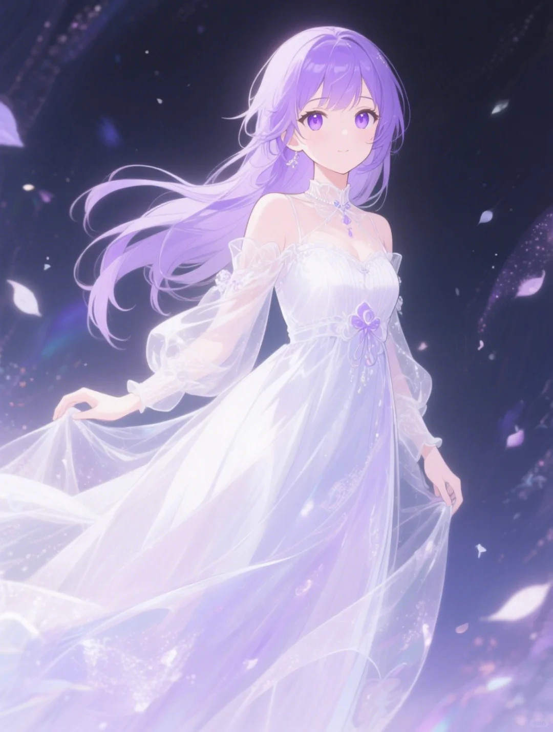 浅紫色系动漫少女唯美壁纸头像
