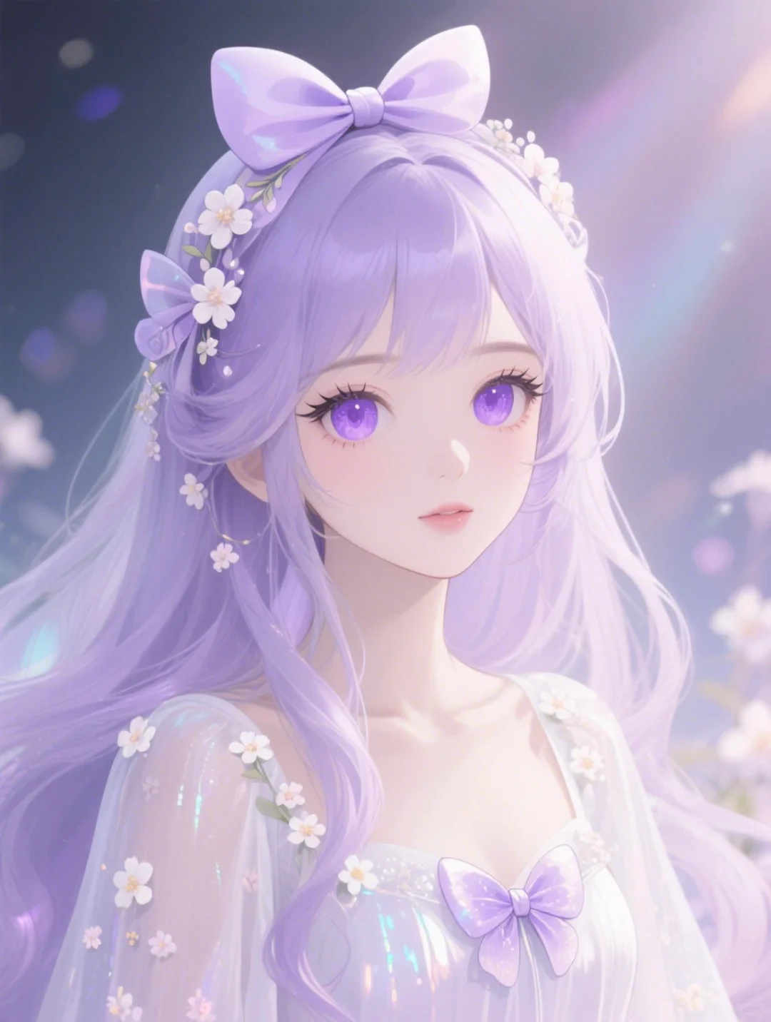 浅紫色系动漫少女唯美壁纸头像