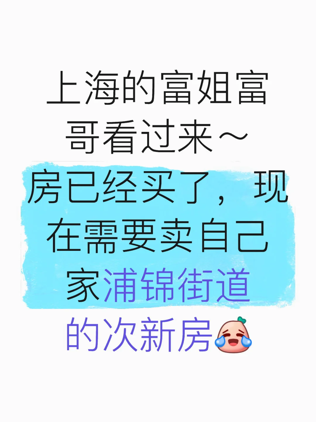 自家位于浦锦街道的人车分流次新房出售