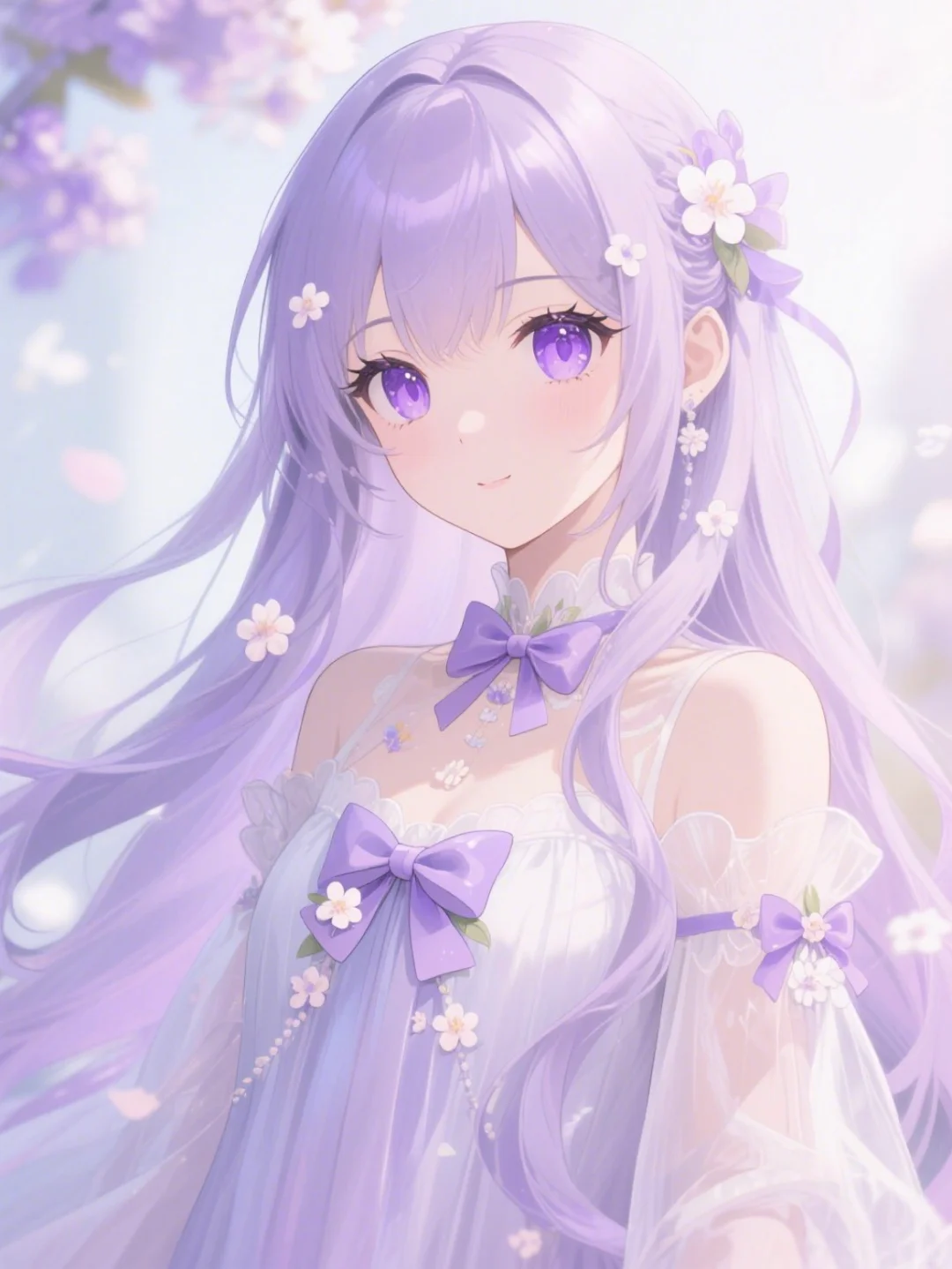 浅紫色系动漫少女唯美壁纸头像