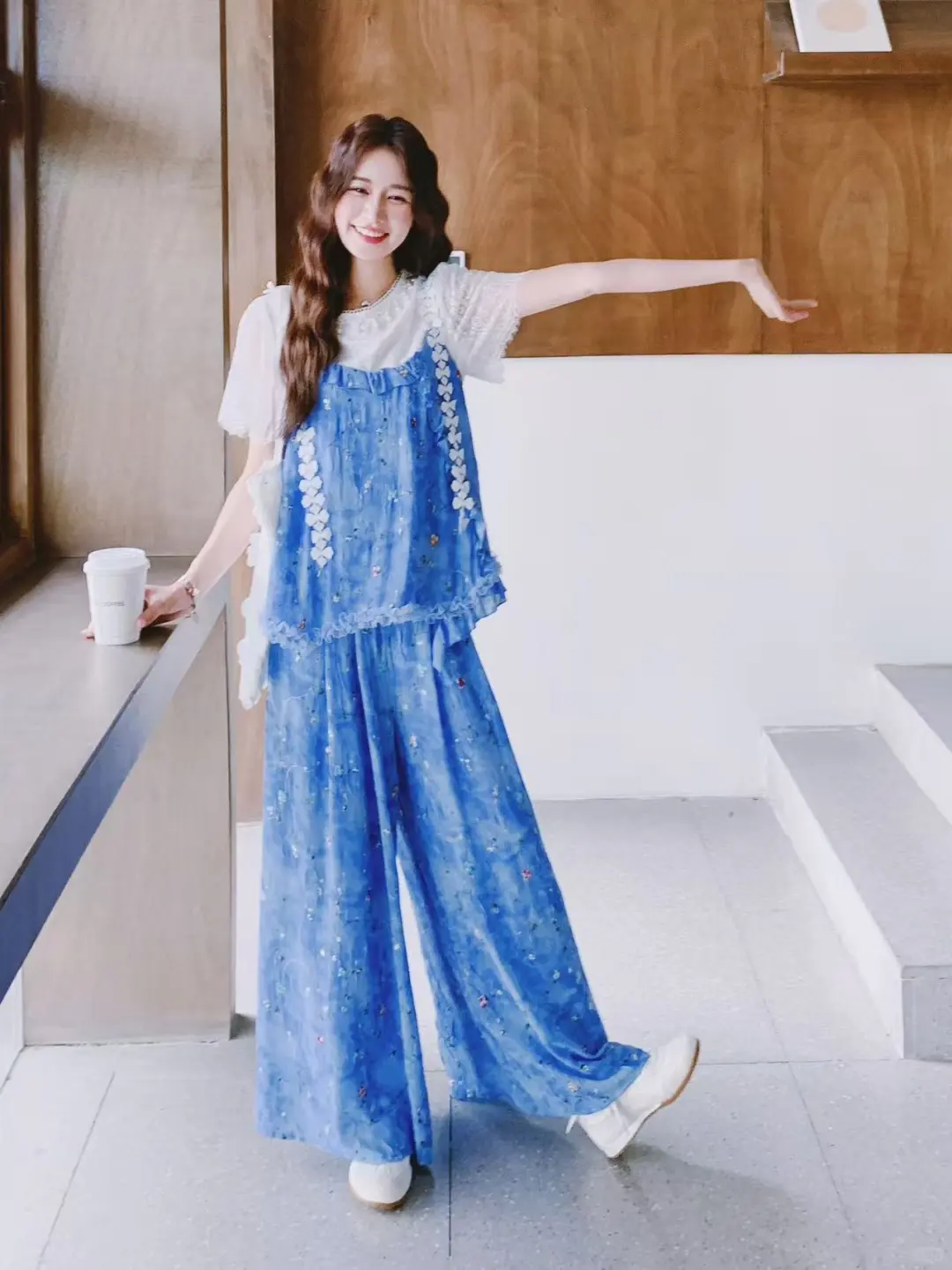 🔷夏日冰蓝碎花套装｜甜妹职场穿搭天花板