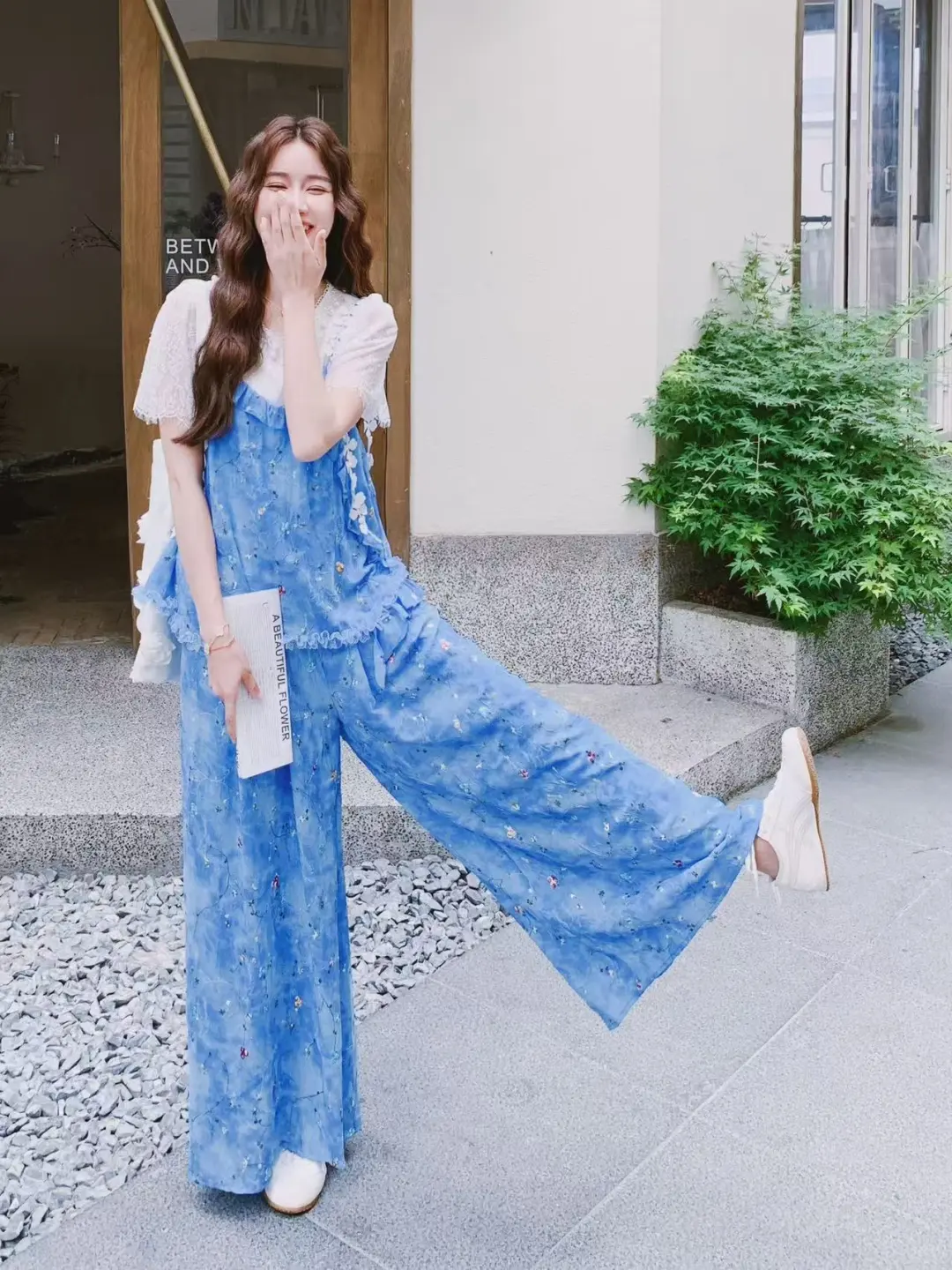 🔷夏日冰蓝碎花套装｜甜妹职场穿搭天花板