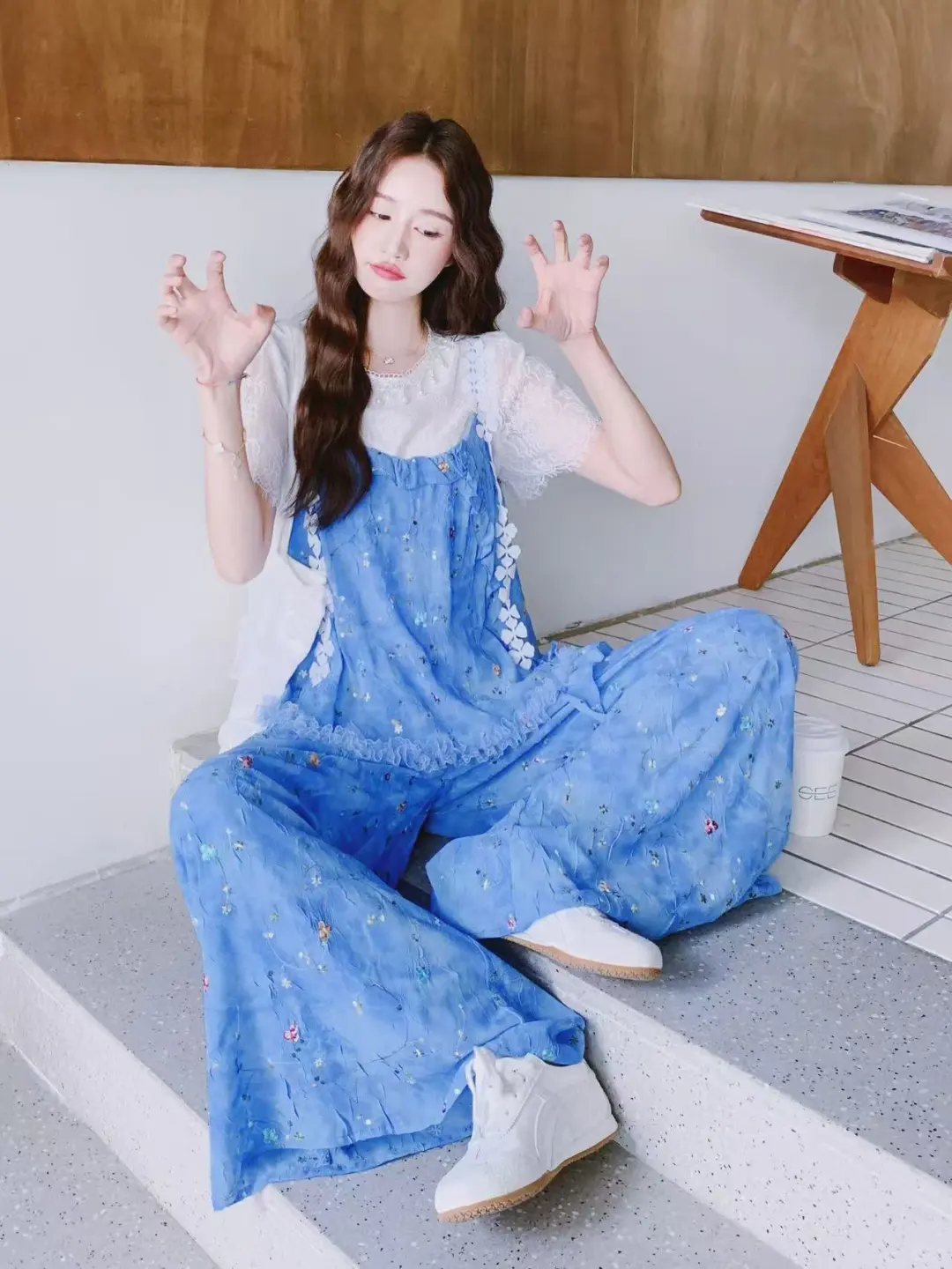 🔷夏日冰蓝碎花套装｜甜妹职场穿搭天花板