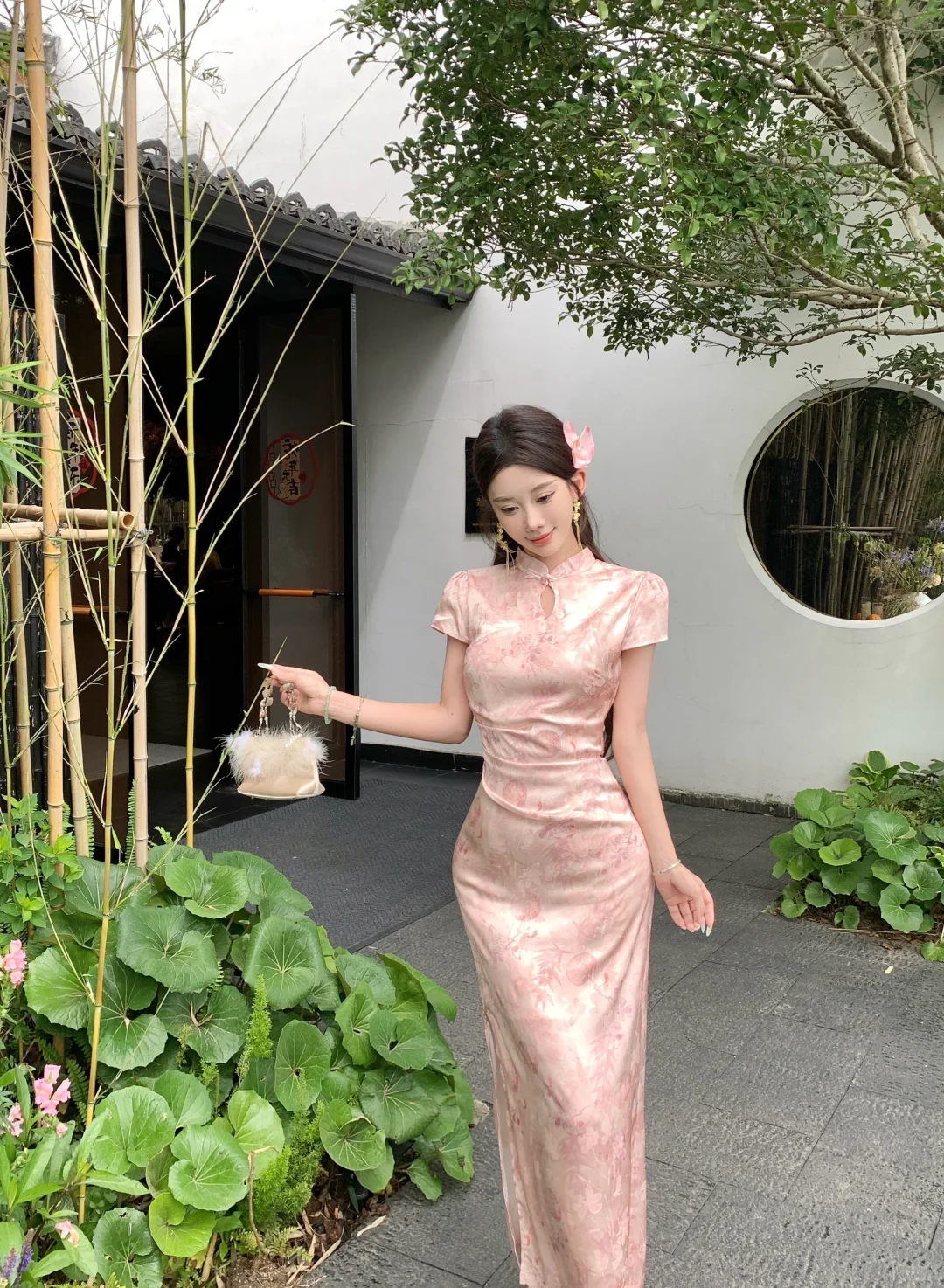 粉色竹子旗袍🎎显白必备