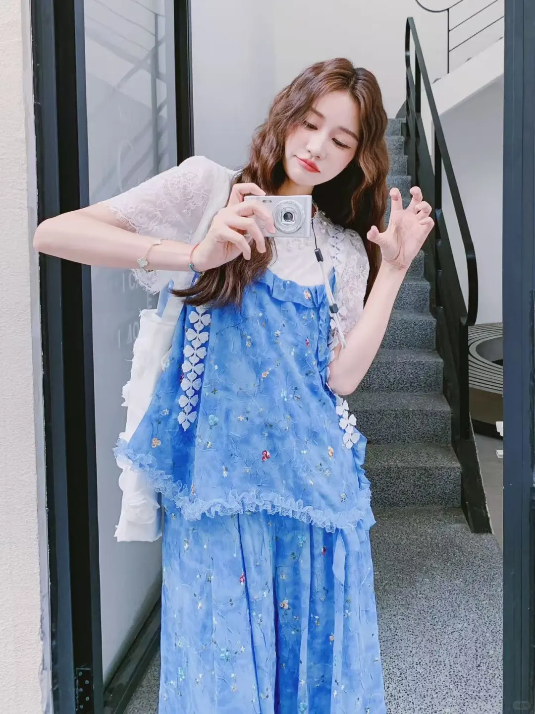 🔷夏日冰蓝碎花套装｜甜妹职场穿搭天花板
