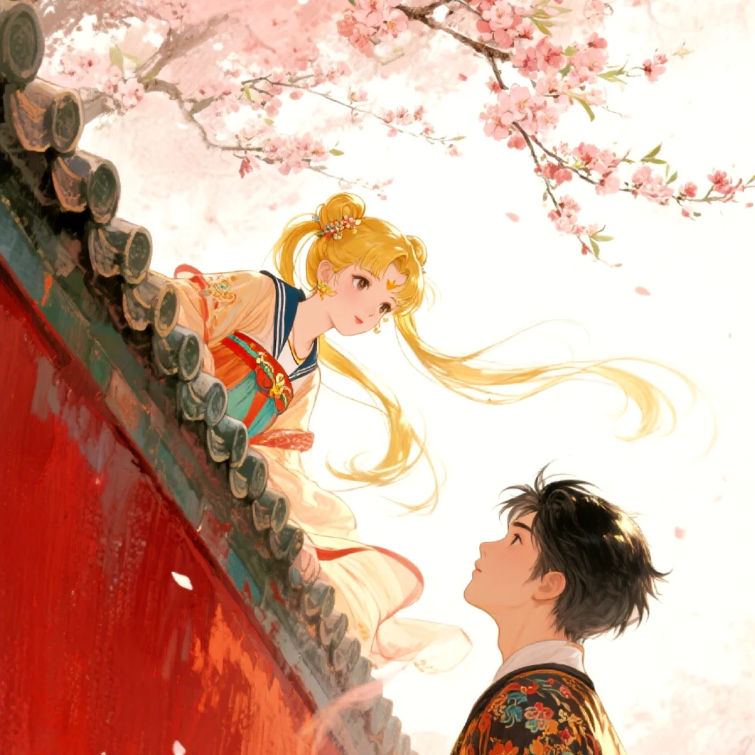 古风里的美少女战士月野兔和地场卫