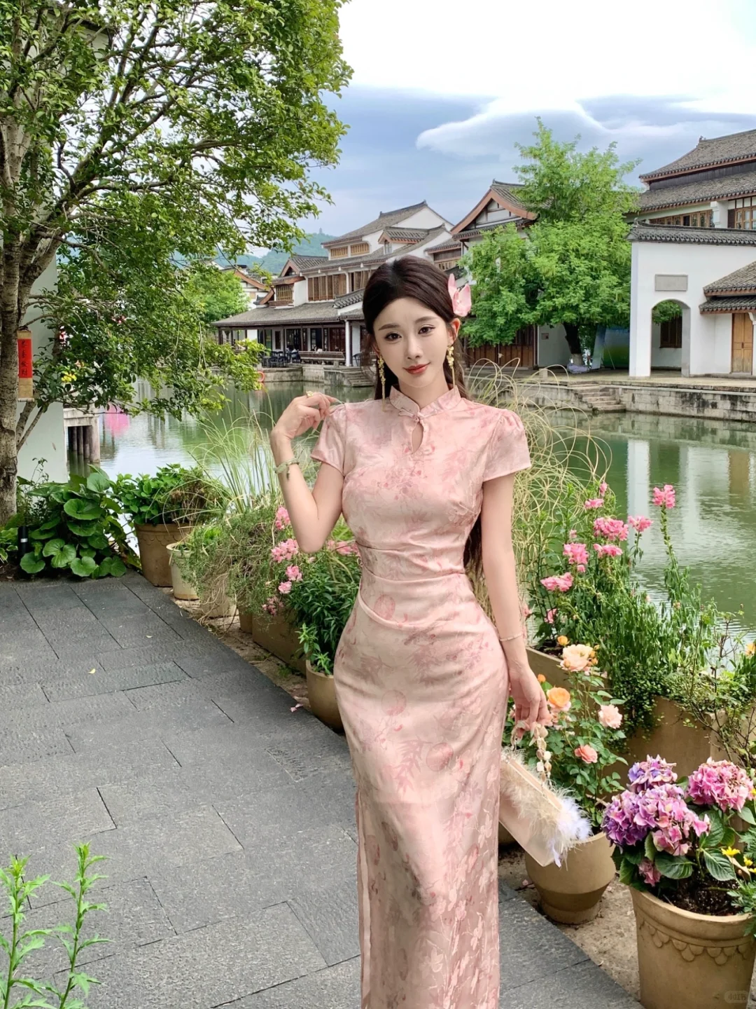 粉色竹子旗袍🎎显白必备