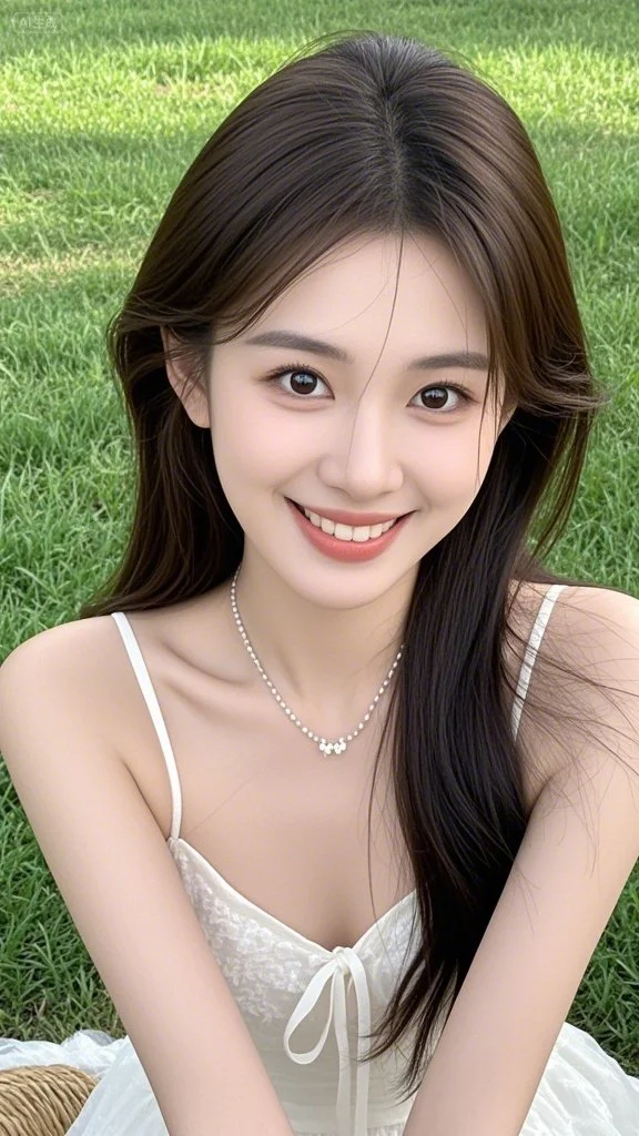 清纯少女、阳光明媚、笑容灿烂