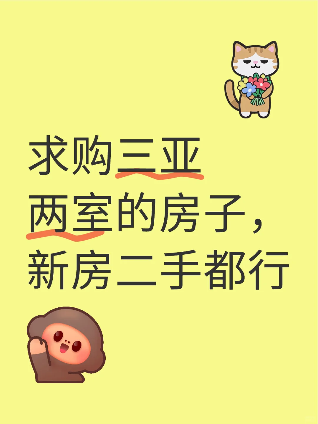 求购三亚两室房子
