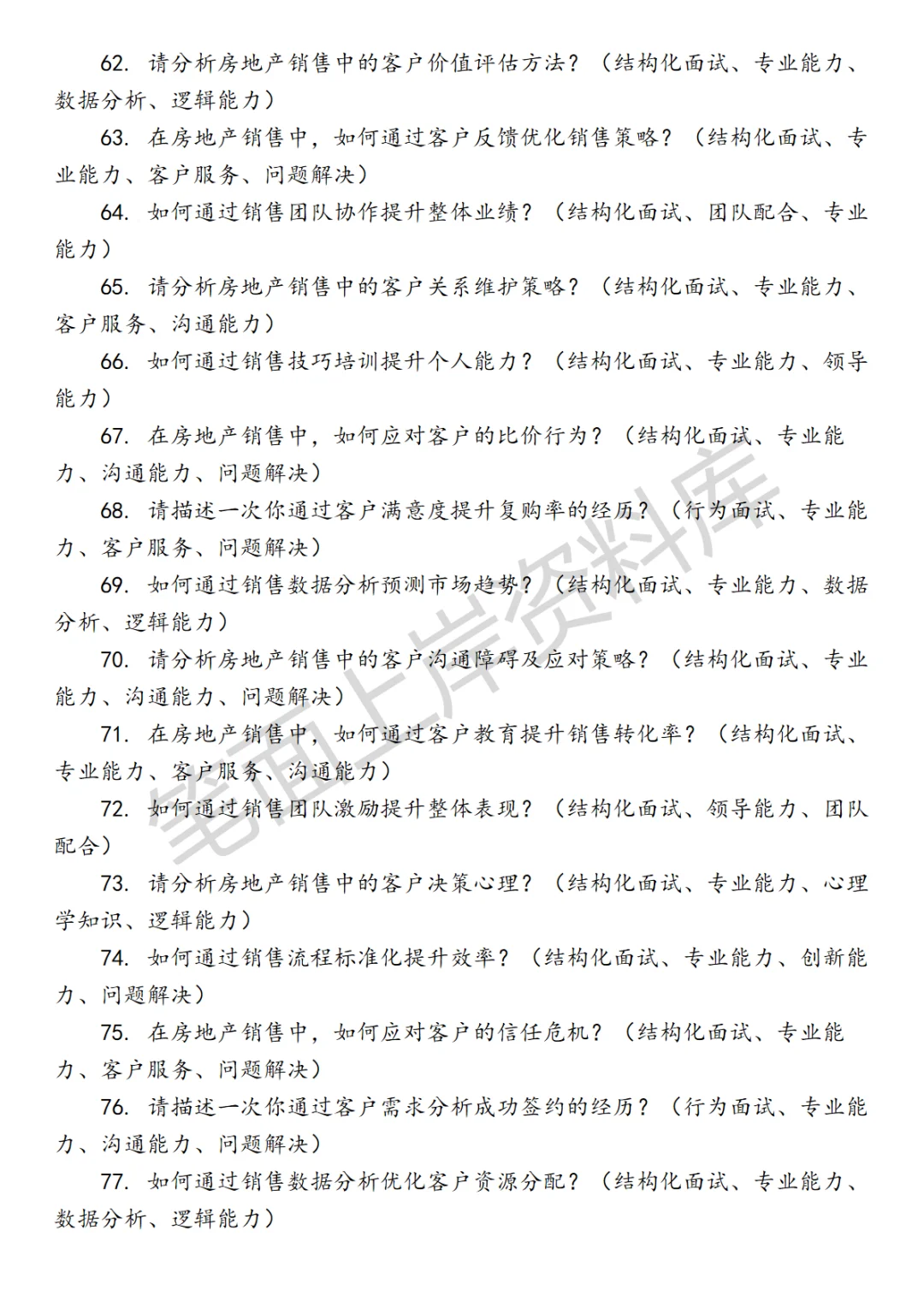 秋招｜房地产销售面试真题