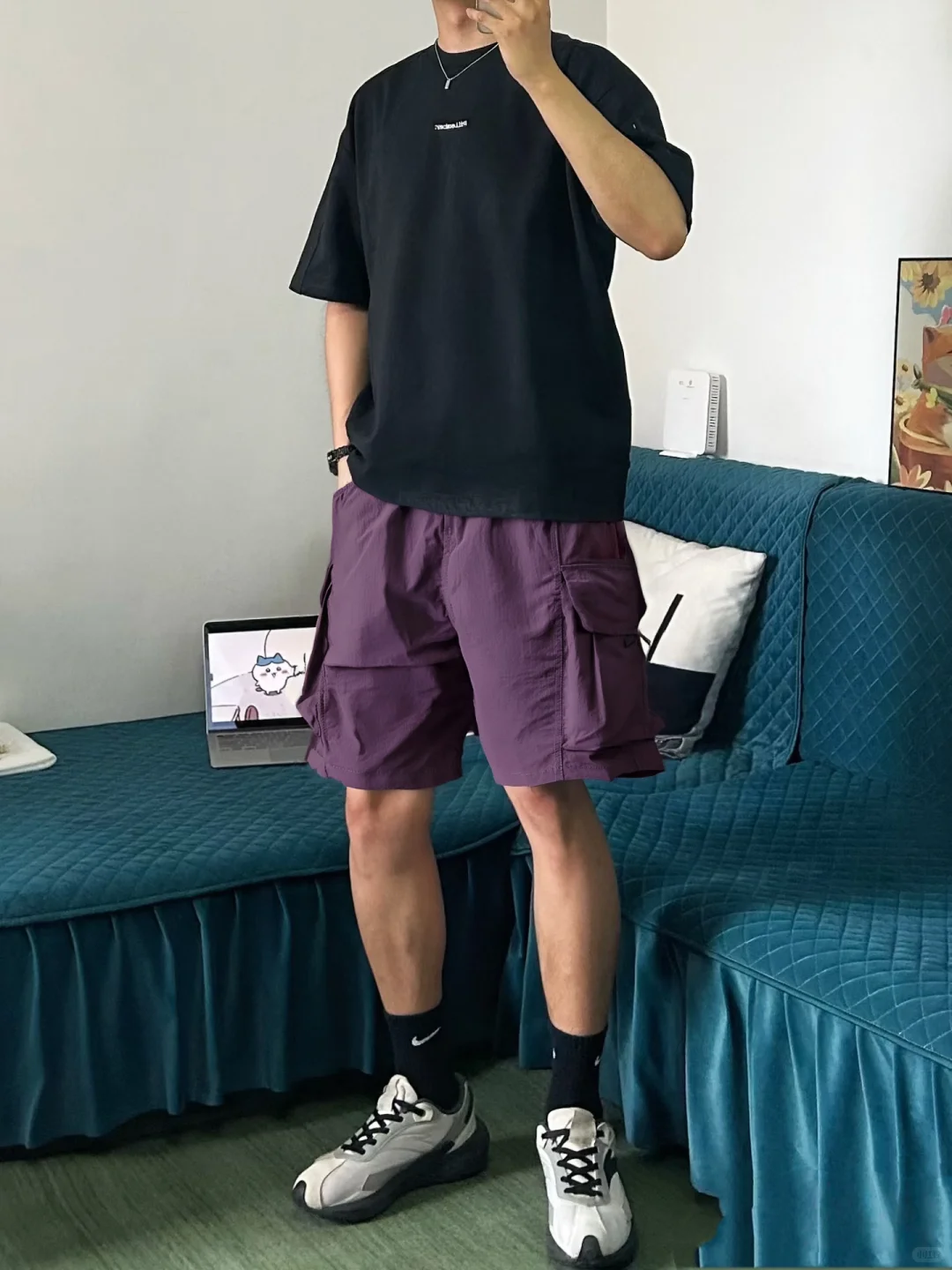 《夏日！风骚粉工装五分裤》