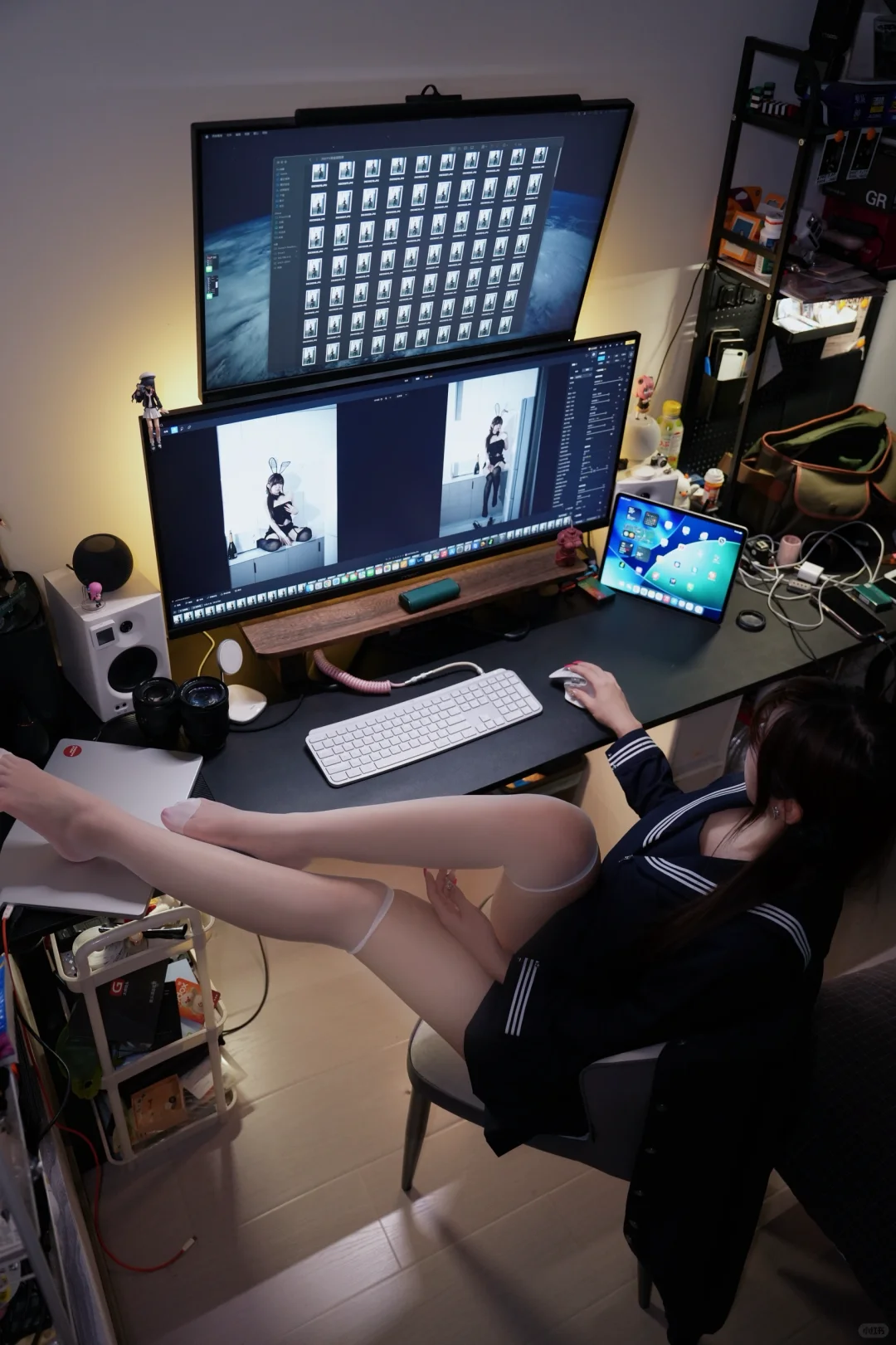985女大｜电竞少女JK+纯欲感白丝怎么拍