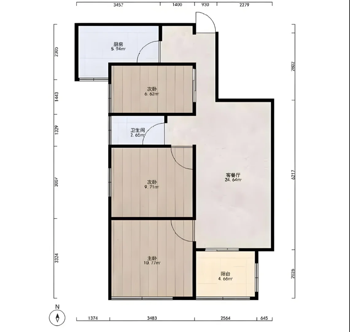 普通牛马的69m²小家，这户型真的赢麻啦❗