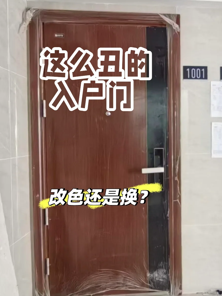 家人们谁懂啊！开发商配的入户门丑到我了