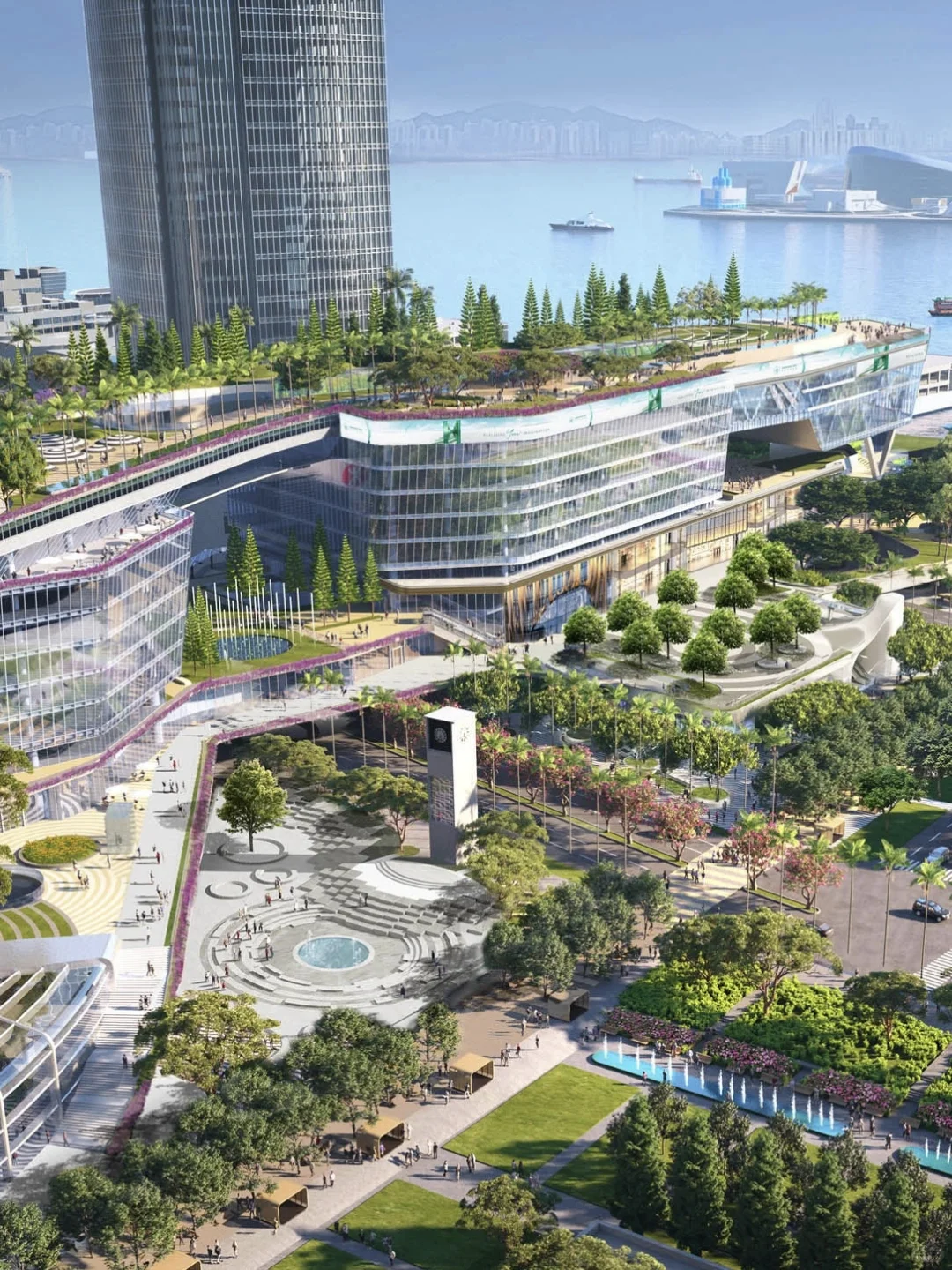 香港恒基中环滨海地王项目更新示意图