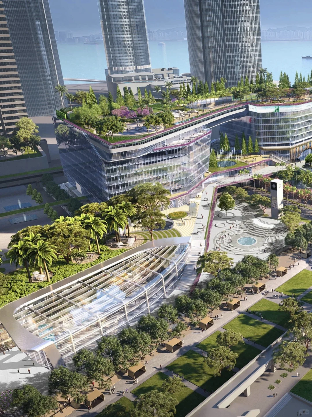 香港恒基中环滨海地王项目更新示意图