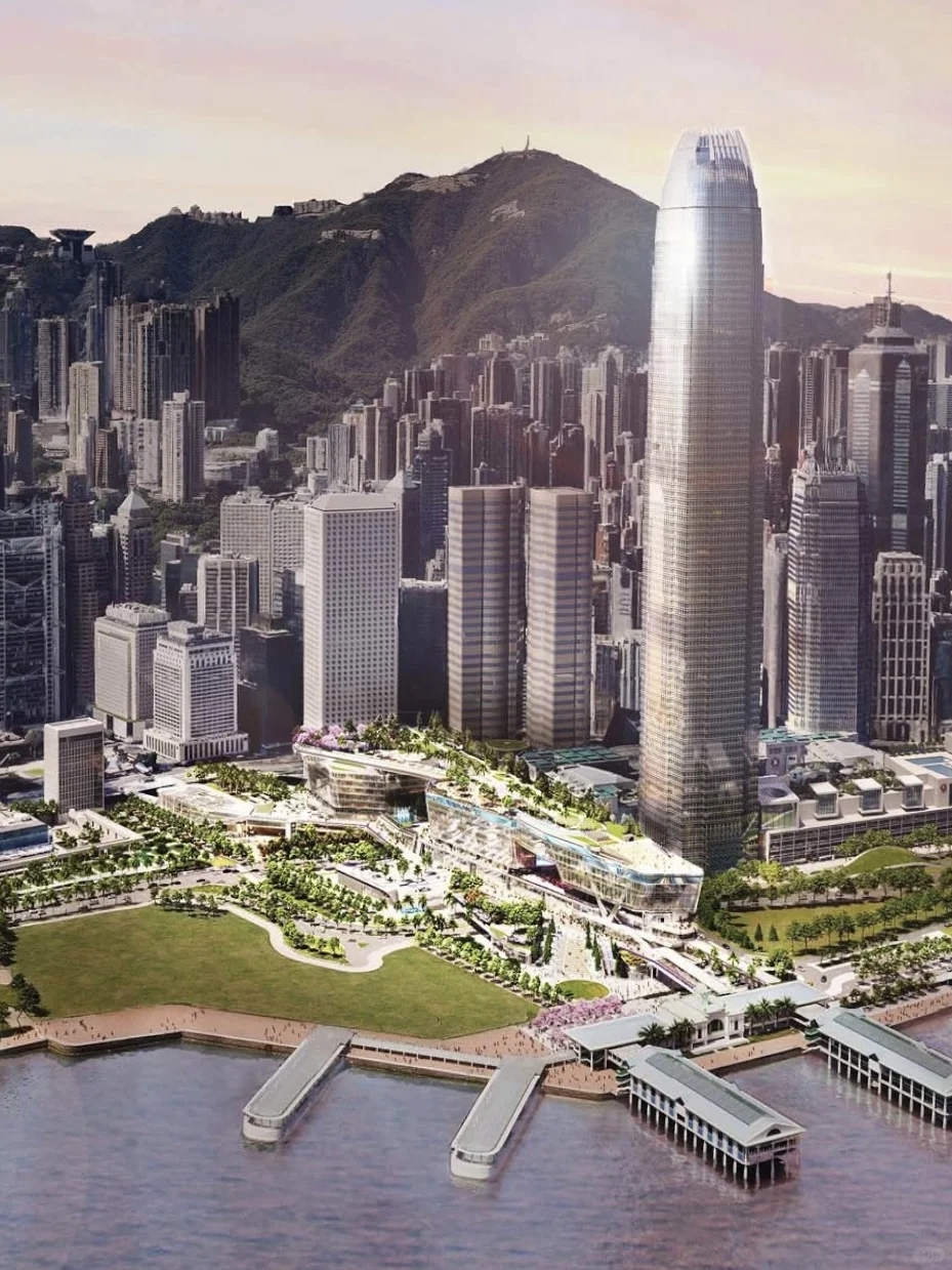 香港恒基中环滨海地王项目更新示意图