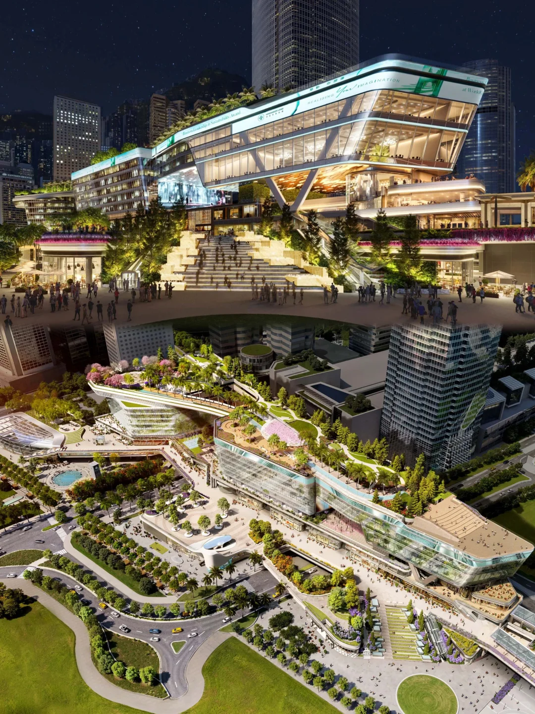 香港恒基中环滨海地王项目更新示意图