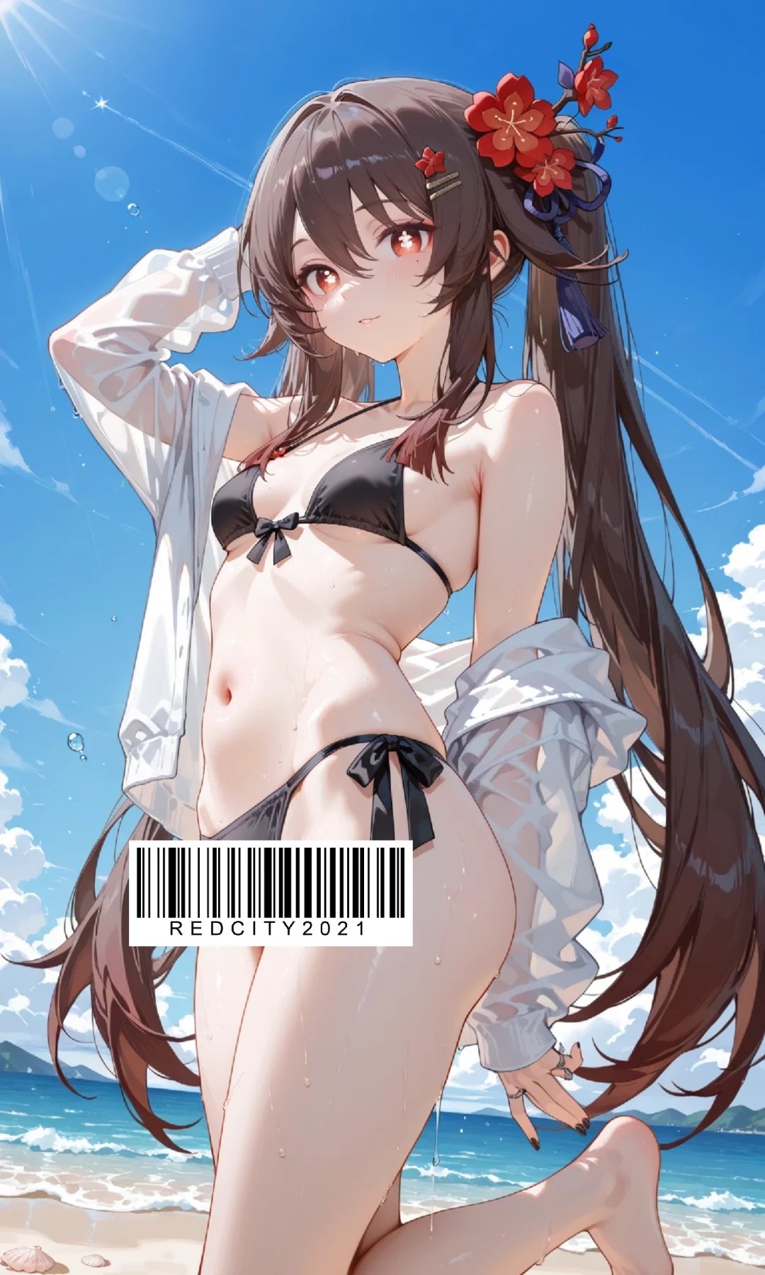 动漫壁纸｜原神 胡桃夏日海滩