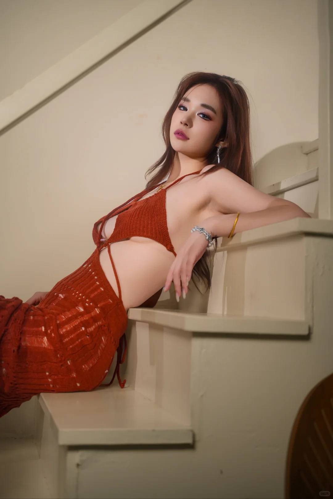 这套性感魅惑红色长裙简直太杀我啦