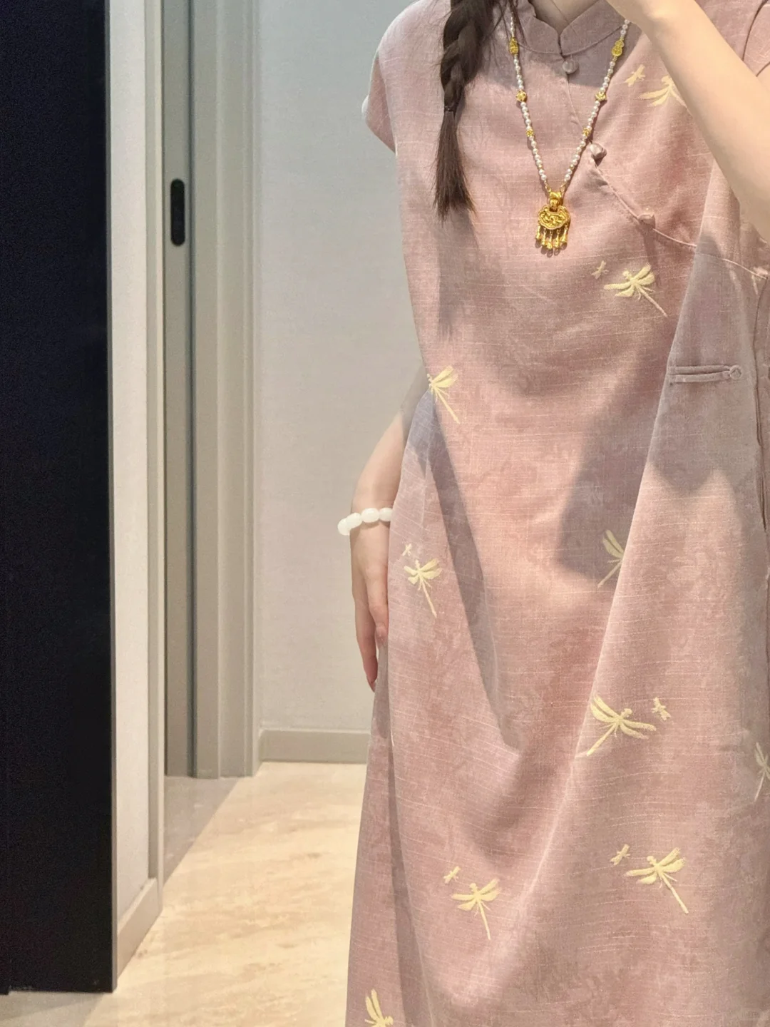 国风新中式｜少女感 粉蜻蜓旗袍终于现货啦！！