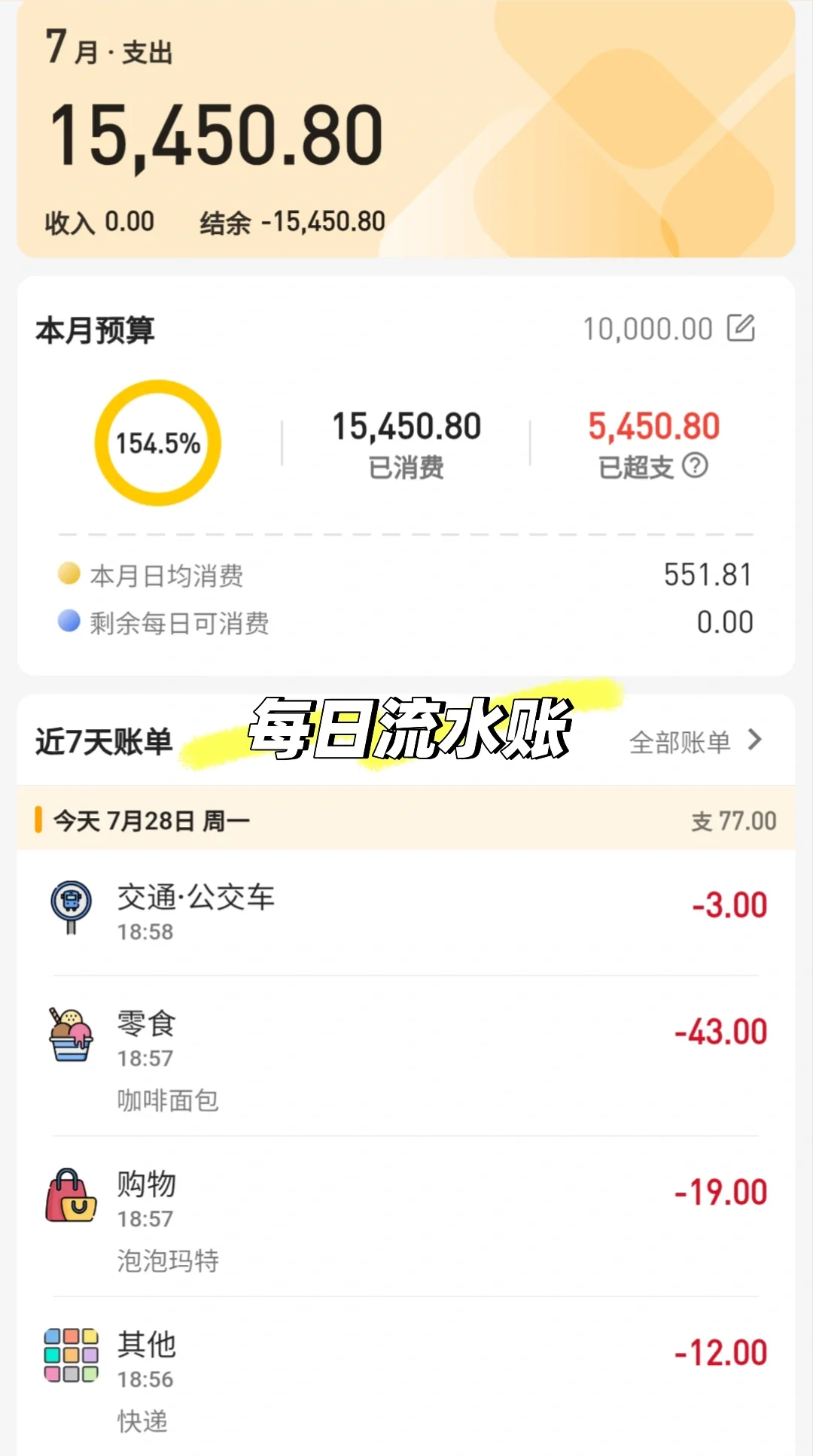 上海一娃房贷400w攒钱记录｜一日花费77
