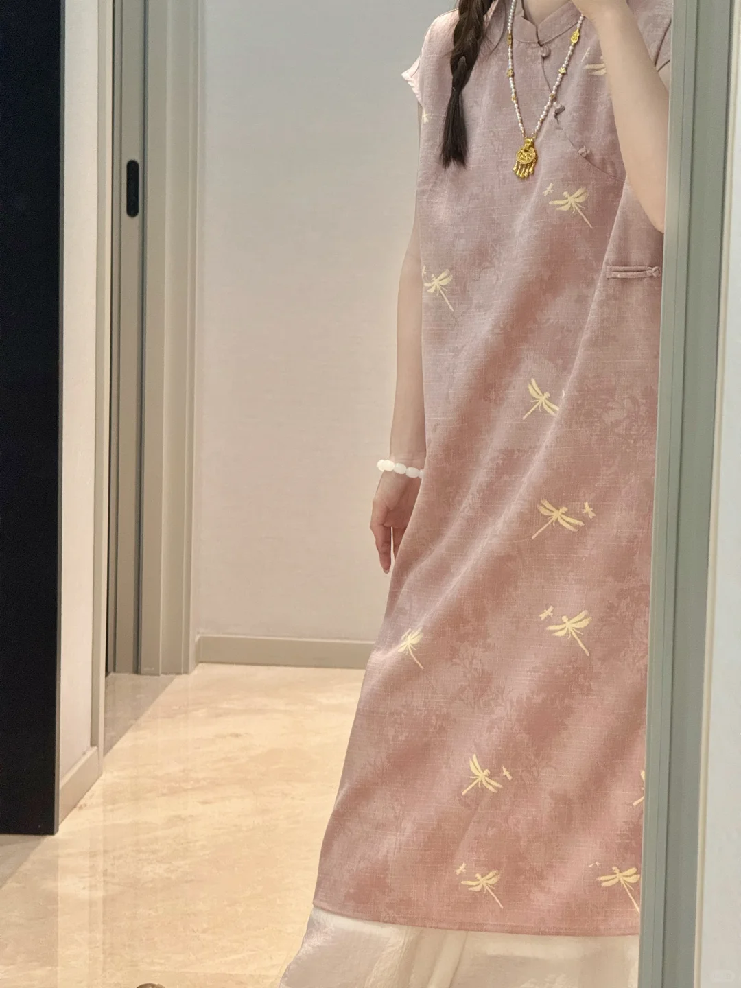 国风新中式｜少女感 粉蜻蜓旗袍终于现货啦！！