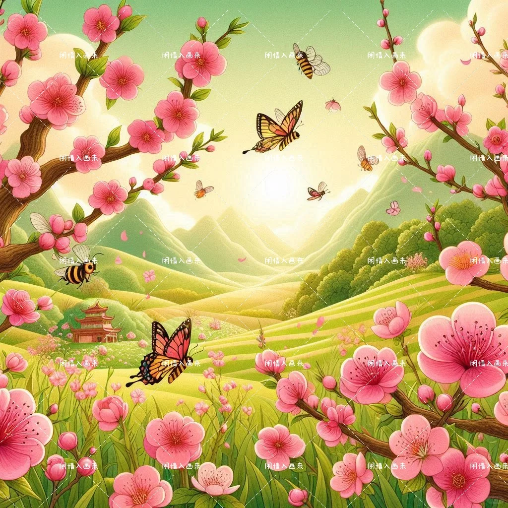 山里桃花，娇艳绽放