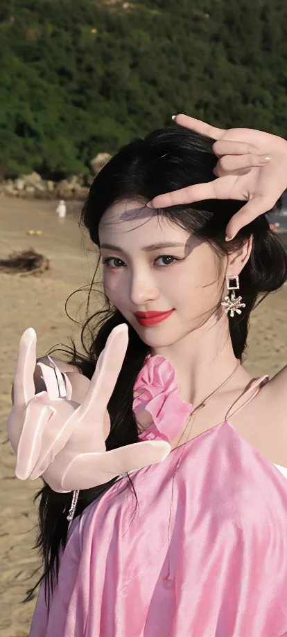 又纯又欲巅峰！周洁琼粉裙白丝，梦幻少女感