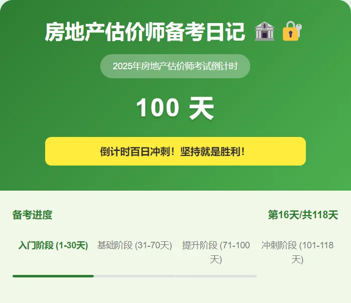 房地产估价师备考日记倒计时100天