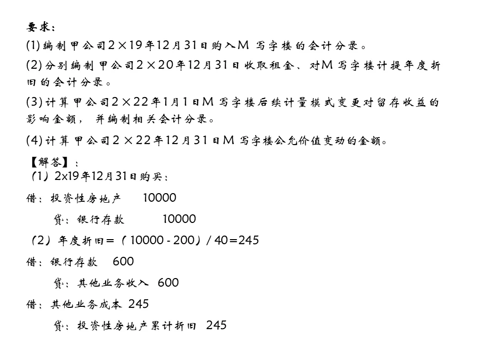 中级会计实务-投资性房地产（二）