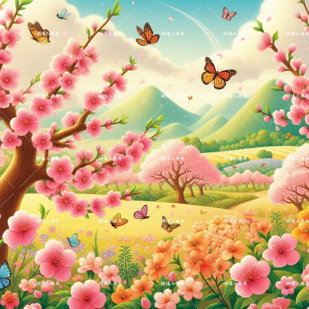 山里桃花，娇艳绽放