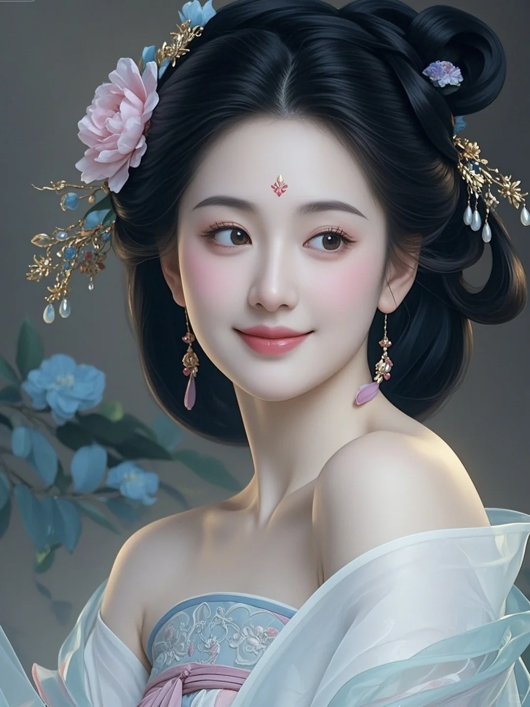古风美女头像，清冷绝美，AI生成