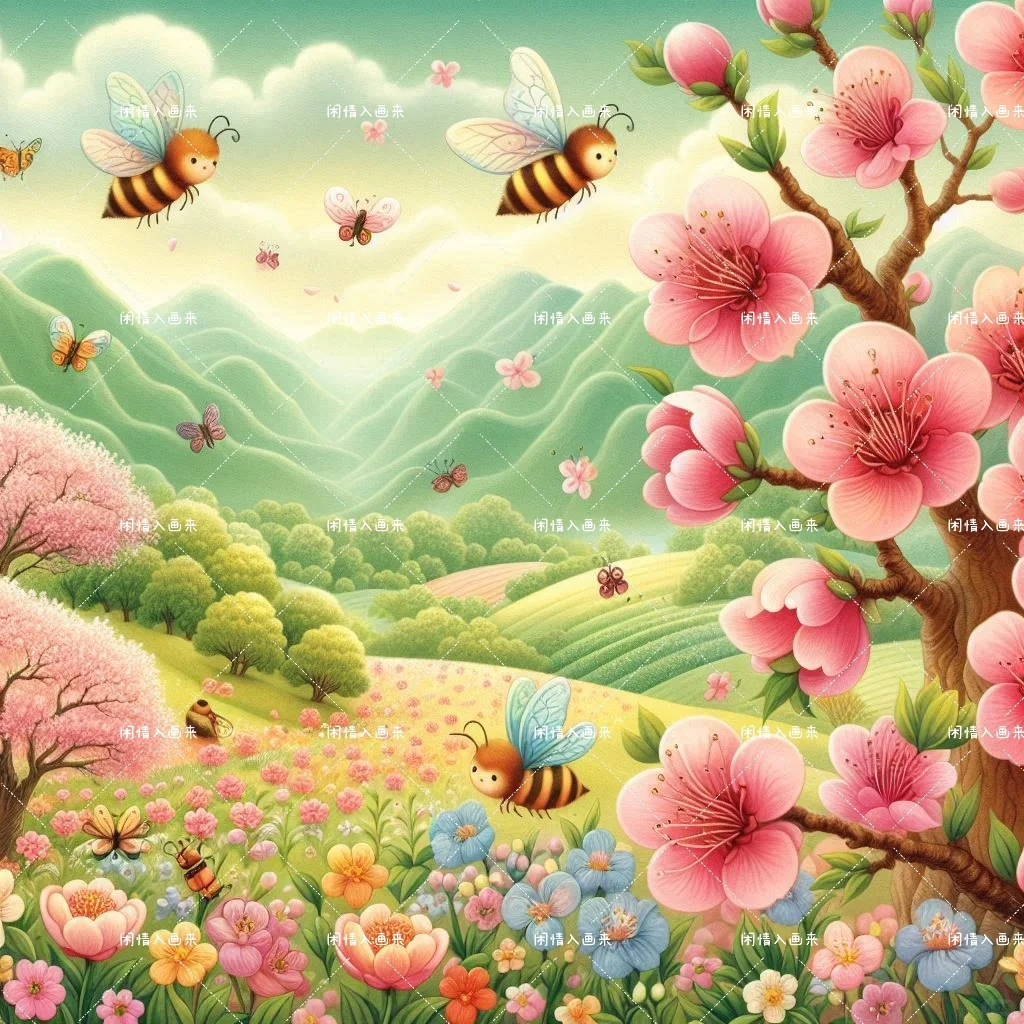 山里桃花，娇艳绽放