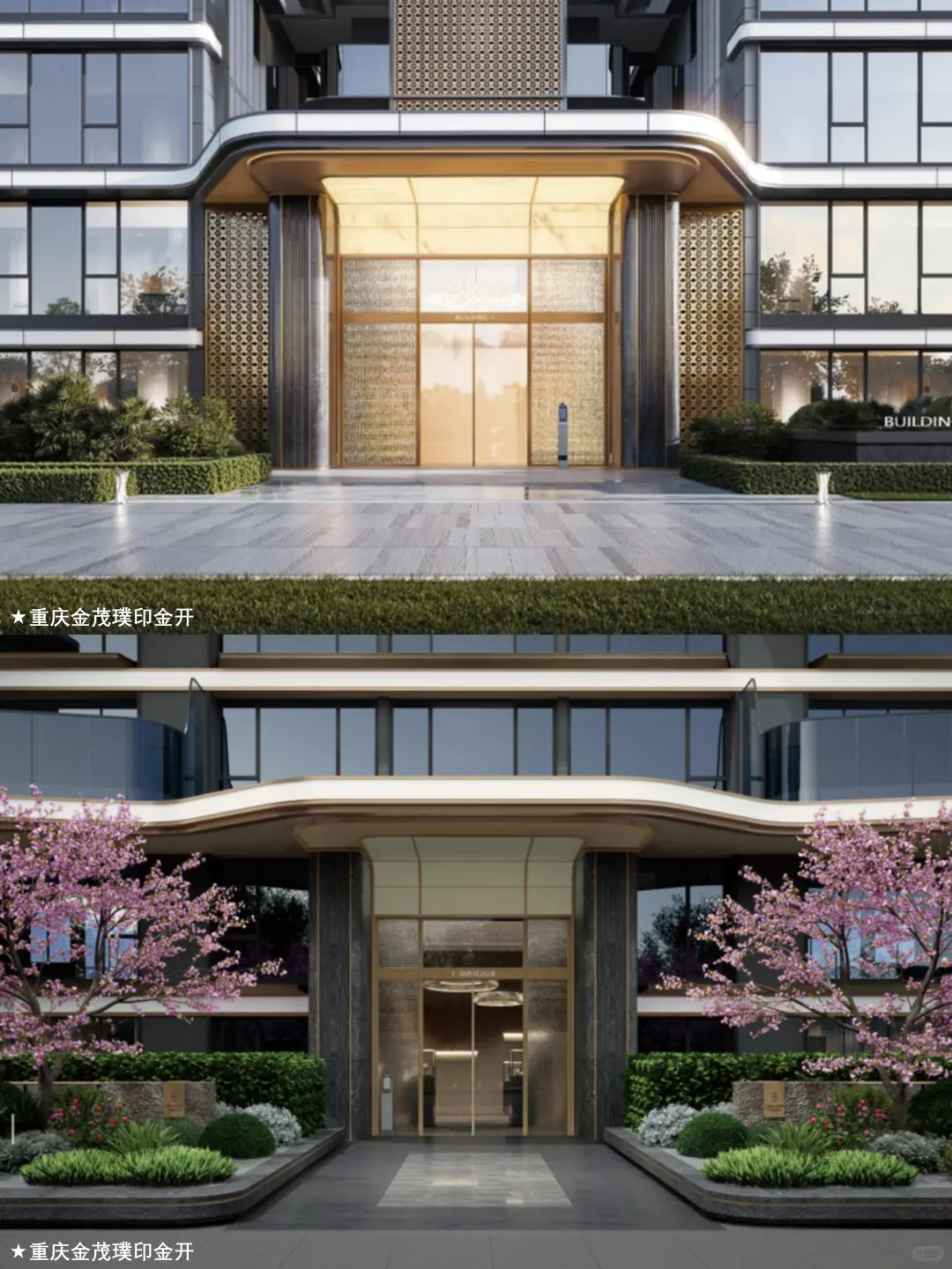 住宅单元入户门头设计美学|效果图